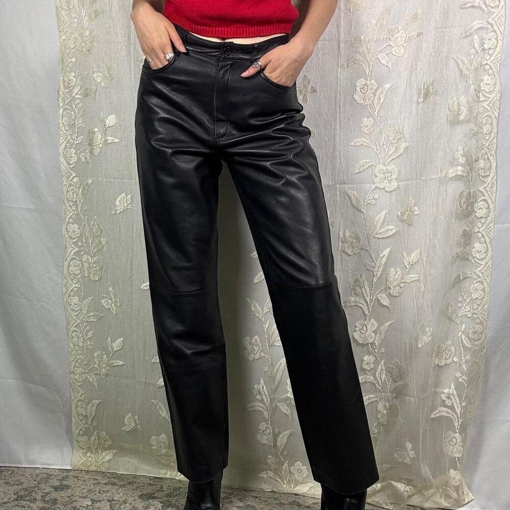 Vintage 100% genuine leather trousers